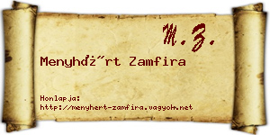 Menyhért Zamfira névjegykártya